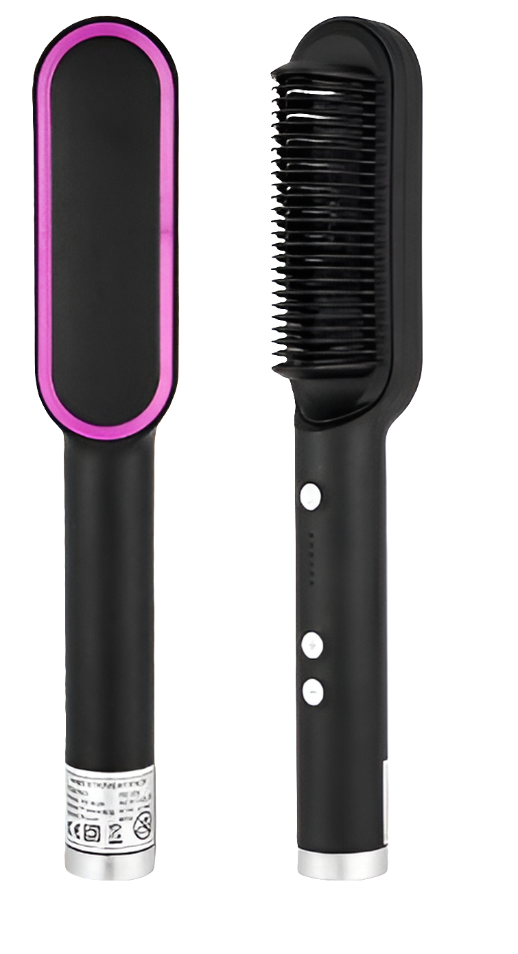 New 2 In 1 Hair Straightener Hot Comb Negative Ion Curling Tong Dual-purpose Electric Hair Brush
