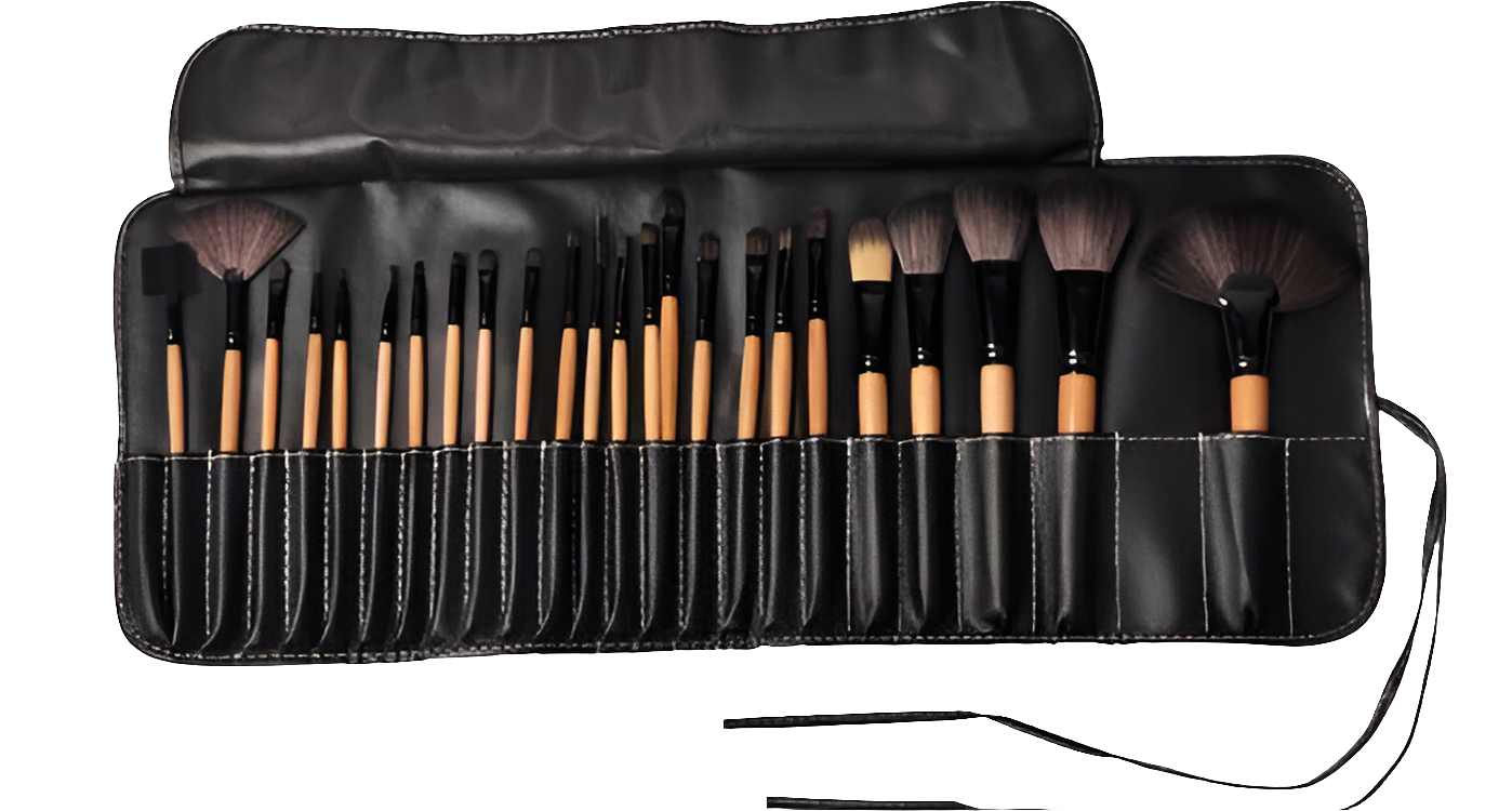 24-Piece Professional Makeup Brush Set – Foundation, Eyeshadow & Eyebrow Brushes