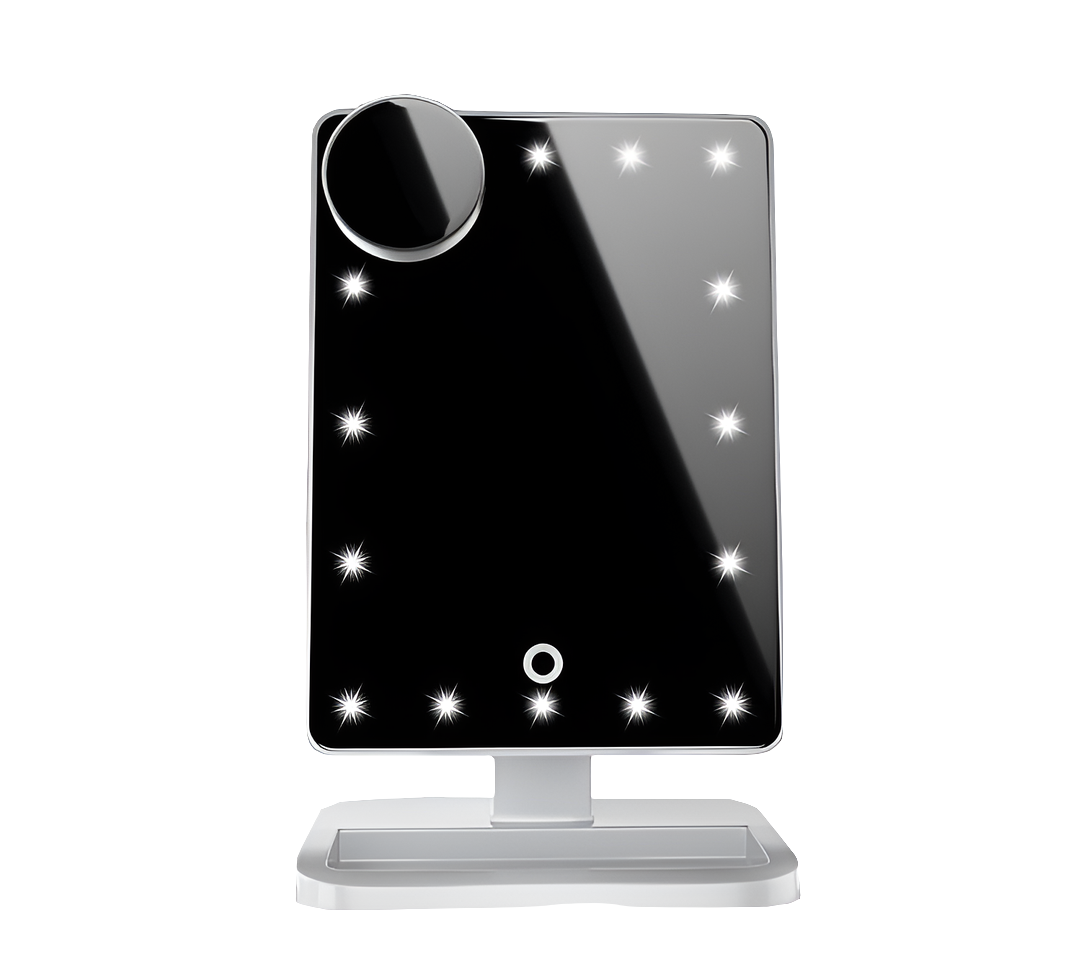 Touch Screen Makeup Mirror With 20 LED Light Bluetooth Music Speaker 10X Magnifying Mirrors Lights