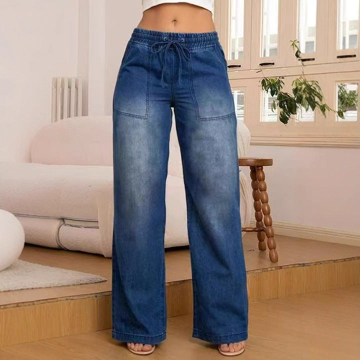 Slim Fit Straight Jeans for Women – Casual High-Waist Everyday Denim Pants