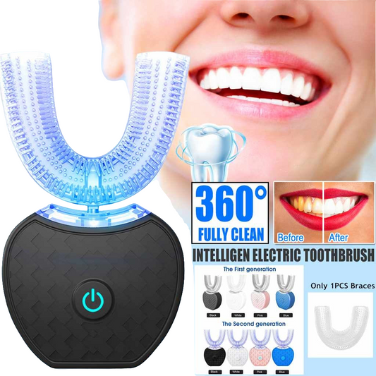 360° Electric Toothbrush with Blue Light Whitening