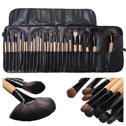 24-Piece Professional Makeup Brush Set – Foundation, Eyeshadow & Eyebrow Brushes