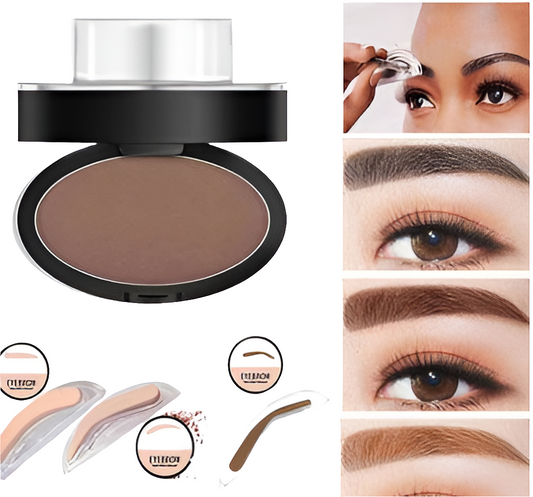 Waterproof Eyebrow Stamp Kit – Powder Tint with Stencils for Perfect Brows