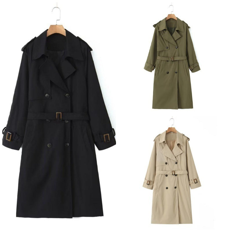 Women’s Long Trench Coat – Casual Lightweight Fashion Overcoat